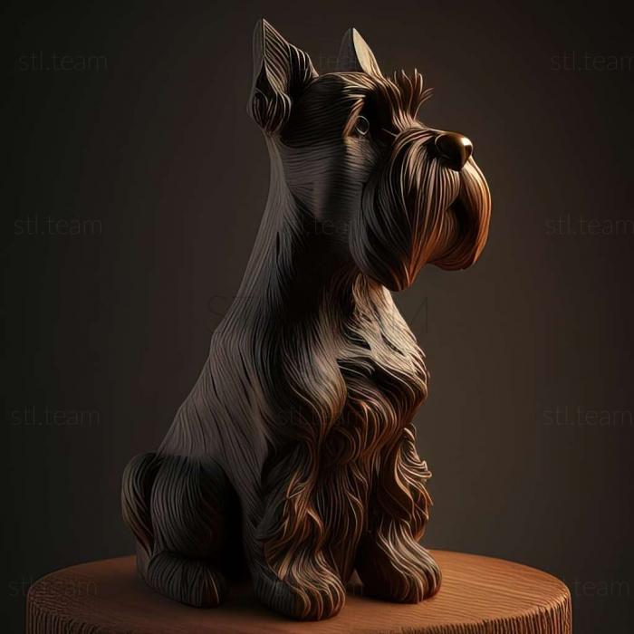 3D model Zwergschnauzer dog (STL)